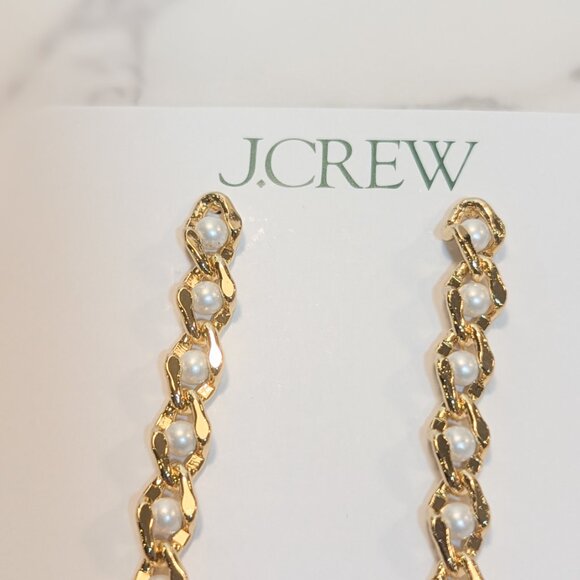 J.Crew Linear Pearl Chain Earrings - Picture 3 of 6